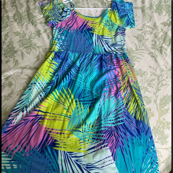 tropical print sundress